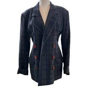 Vintage 80's Karl Logan Plaid Blazer Sz 6